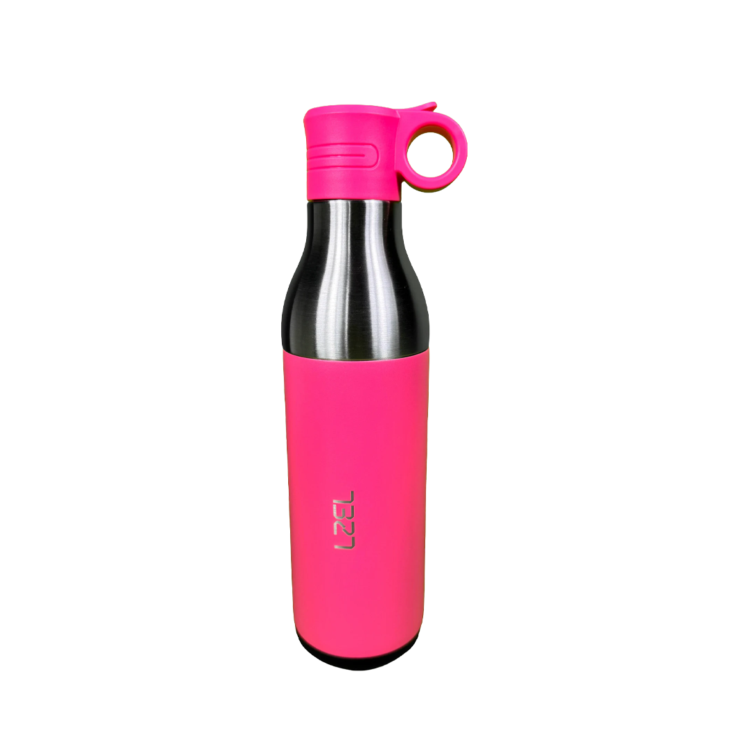 LZEL Natura Elva Vacuum Bottle Dual 400 mL + 400 mL | Hot Pink Aluminum LZEL Natura Elva Vacuum Bottle Dual 400 mL + 400 mL | Hot Pink Aluminum